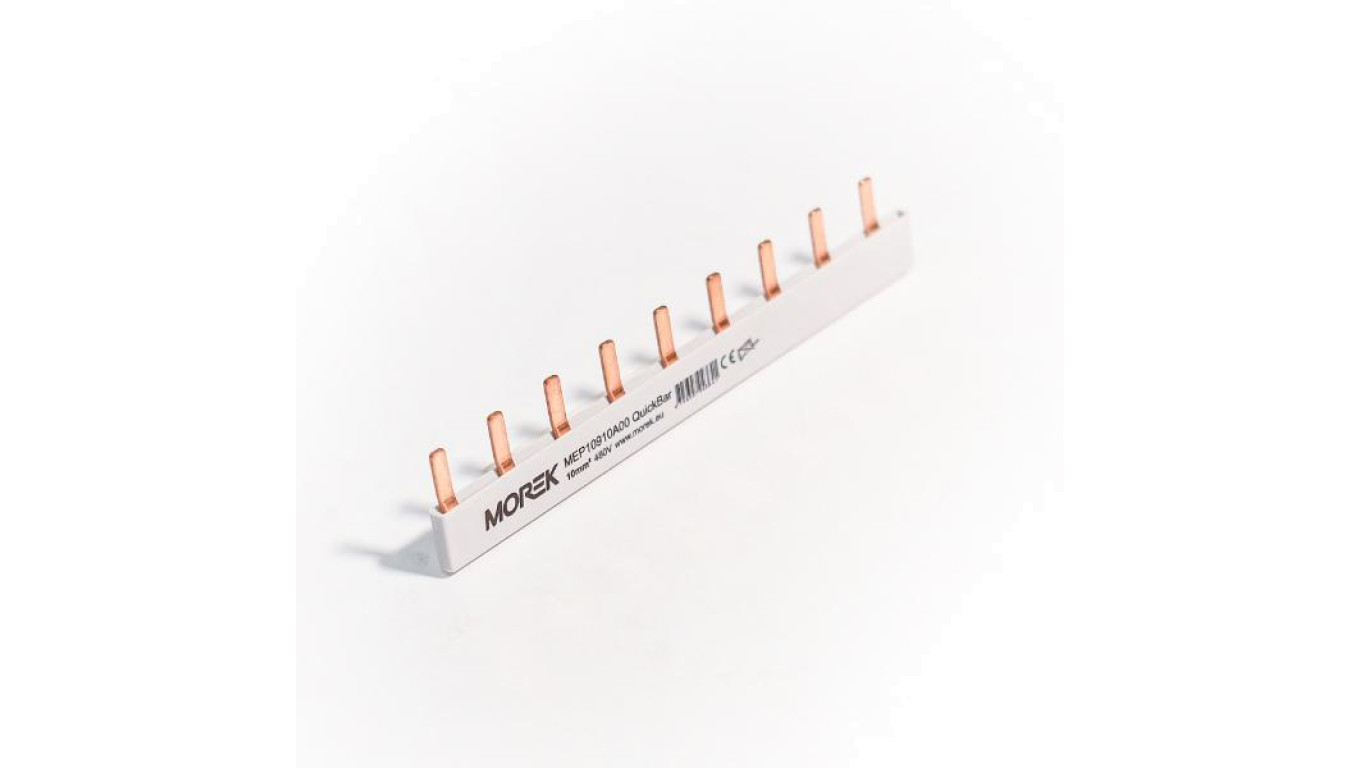 Szyna łączeniowa sztyftowa QuickBar, 1-polowa, przekrój 10mm², typ E, długość 9 modułów MEP10910A00