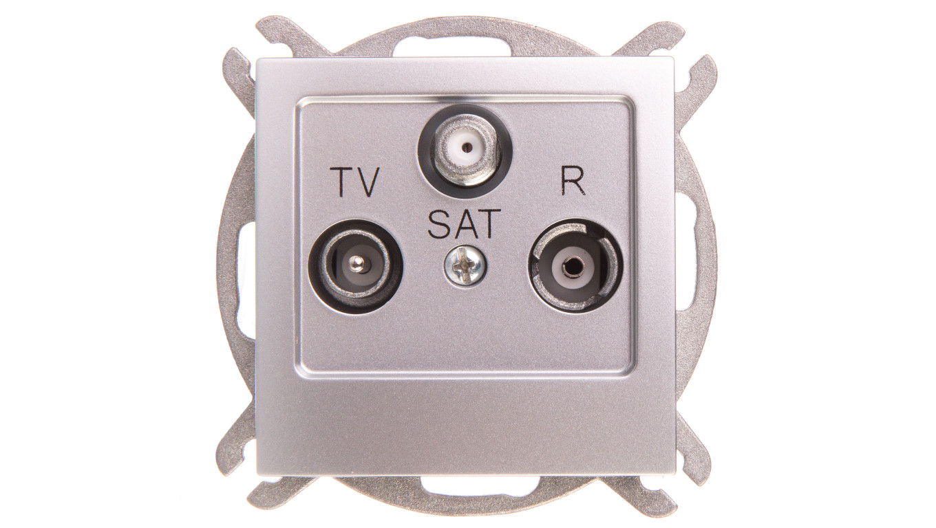 AS Gniazdo antenowe RTV-SAT końcowe srebro GPA-GS/m/18