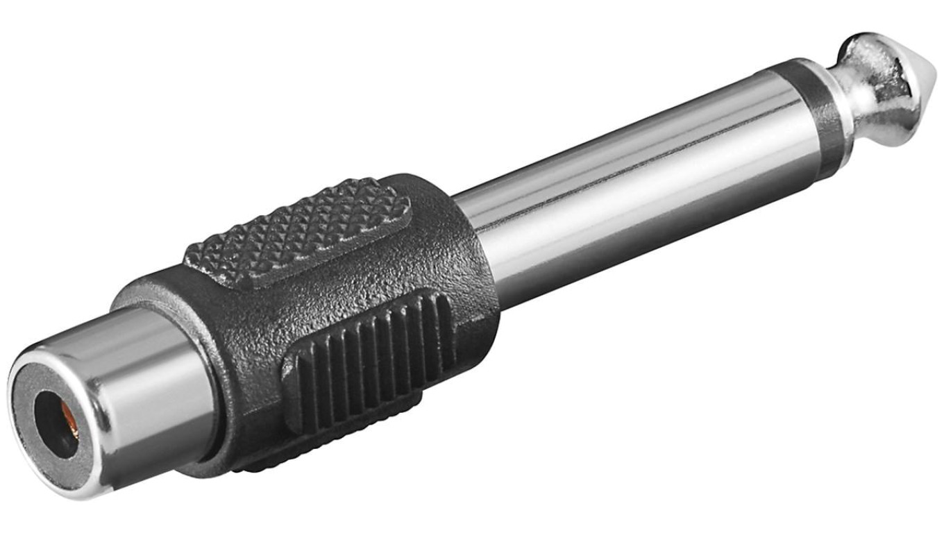 Adapter cinch na wtyk jack mono AUX 6,35 mm - Połączenie typu Wtyk jack 6,35 mm (2-pinowy, mono)