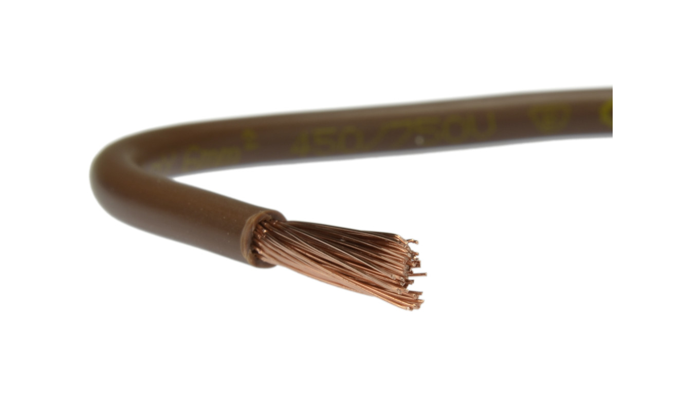 Przewód instalacyjny H07V-K / LgY 2,5 750V brązowy linka giętka Elektrokabel /100m/
