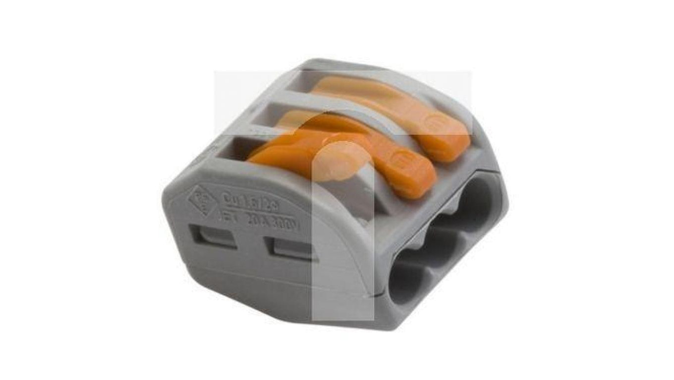 Szybkozłączka 3x 0,08-4,0mm2 uniwersalna (na drut / na linkę) 400V/32A ORYGINALNA woreczek 10szt. 222-413
