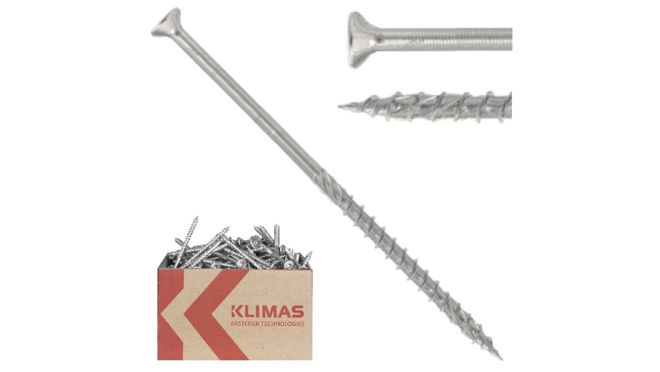 Wkręty ciesielskie z łbem stożkowym i gniazdem w białym ocynku TORX 4.0x45 MASTER 300szt.