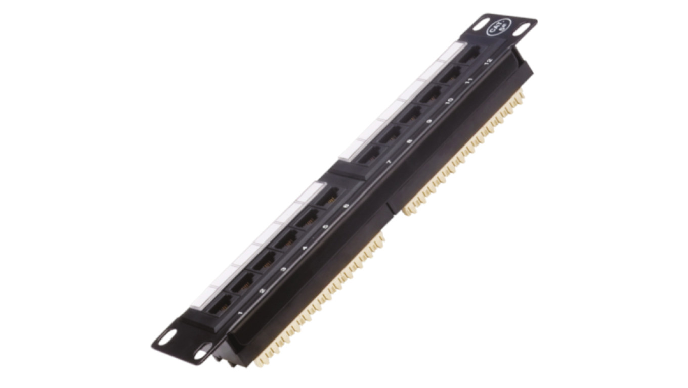Patch panel A-LAN PK014 (1U 10 kat. 5e UTP 12xRJ-45)