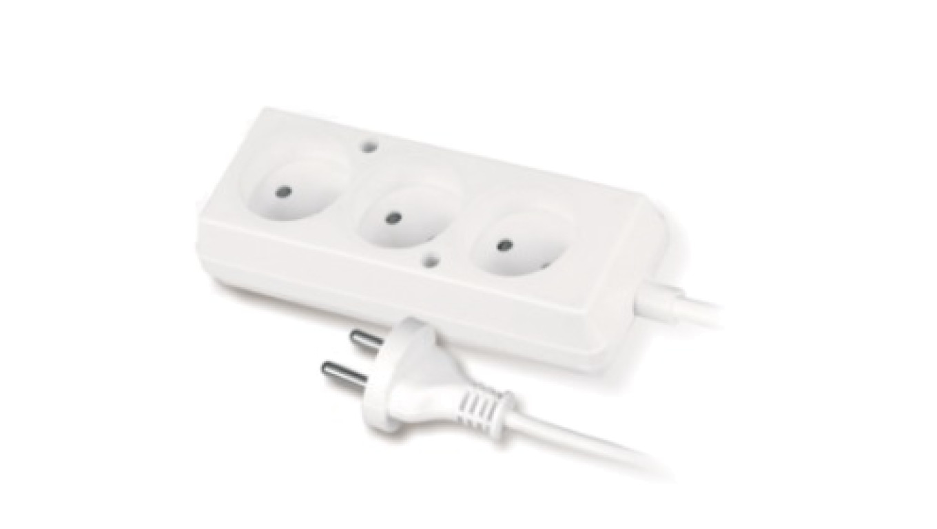 Przedłużacz 3-gniazda b/u 10A 1,5m /OMY 2x1/ biały PS-360 T-105300
