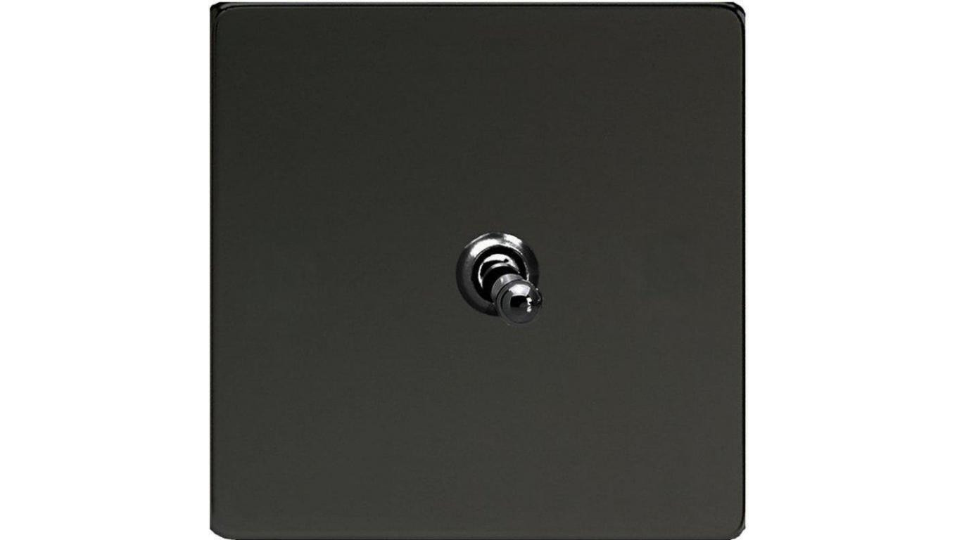 Varilight Metal Włącznik uchylny pojedyn kolor czarny mat + czarne irydium