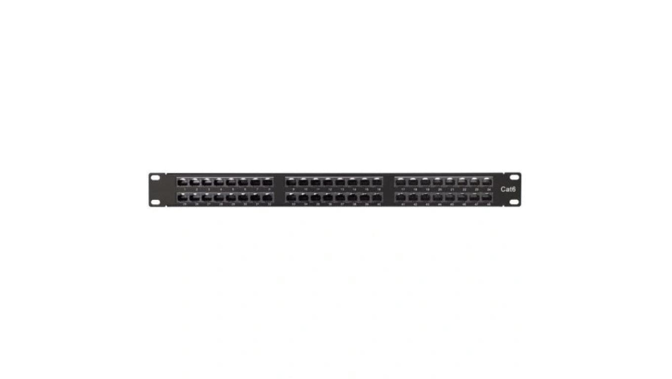 Patch panel RACK 19 kat.6 48p UTP z półką 1U ATEL