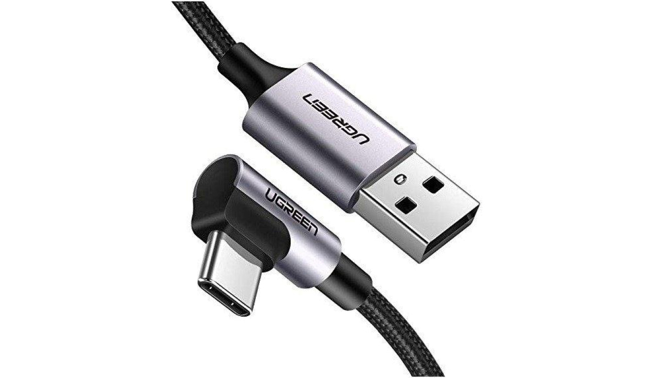 UGREEN Kabel USB 3.0 typ-A / typ-C kątowy (wtyk / wtyk) Quick Charge 3.0 US284 czarny 3m