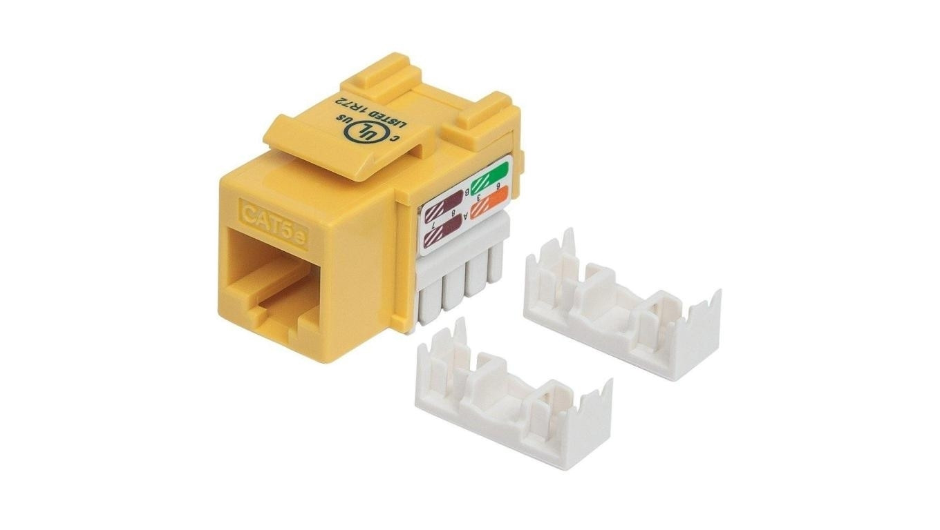 Moduł Keystone RJ45 UTP Cat5e Żółty Punch-Down