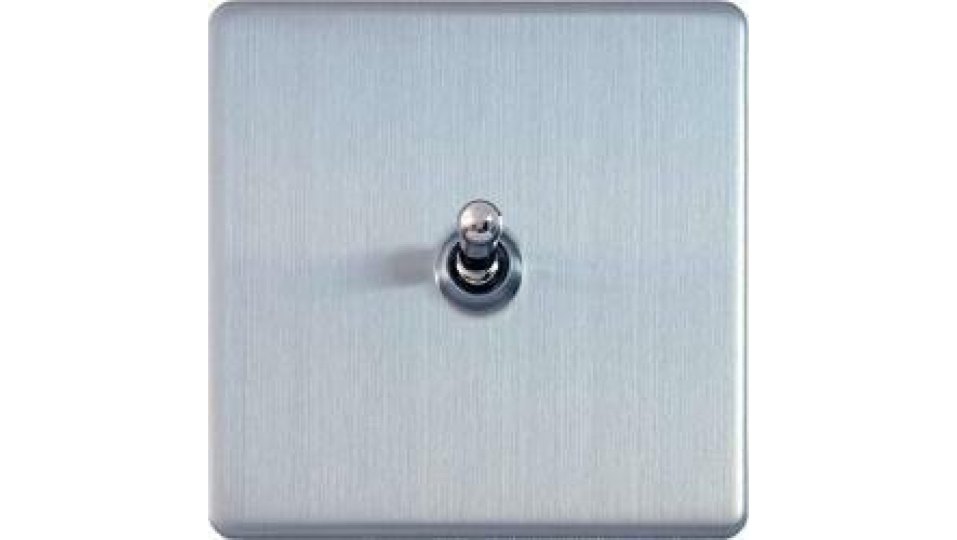 Varilight Włącznik uchylny pojedynczy Metal stal szlifowana dźwigniowy 10A 230V uchylny