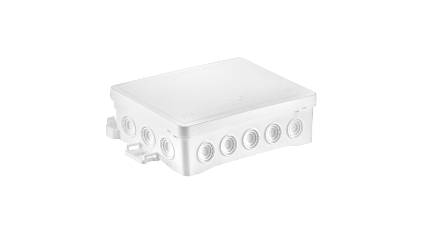 Puszka naścienna 90x40x135mm z dławnicą zintegrowaną samozatrzaskowa, bezhalogenowa, seria FASTBOXiHOOK biała IP54 NS9 35404106