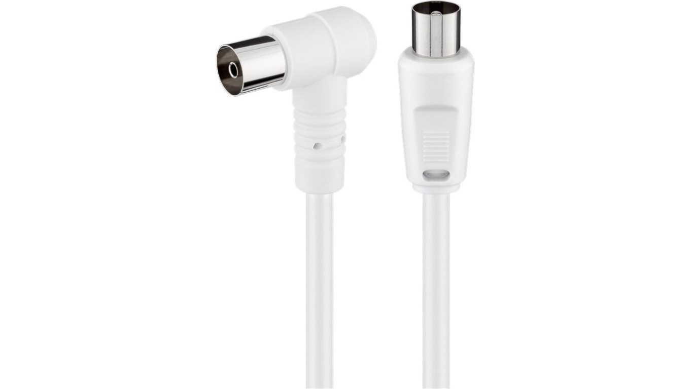Kabel antenowy kątowy (80 dB), podwójne ekranowanie - Długość kabla 2.5 m