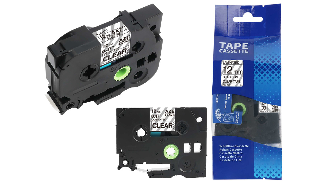 Taśma do drukarki BROTHER TZ-131 / 12mm 8m / Przeźroczysta taśma TZe-131