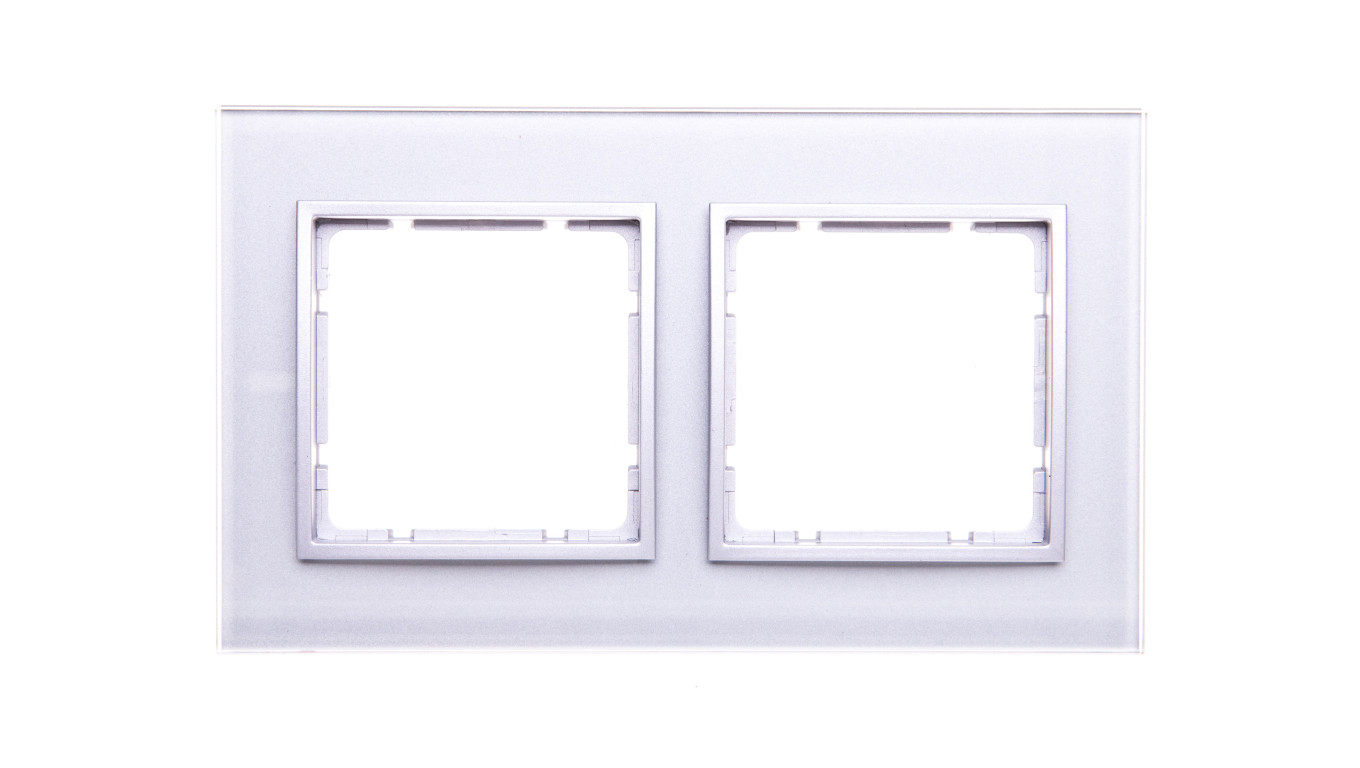 Berker/B.7 Glas Ramka podwójna szkło pozioma szklana aluminium złoty 10126414