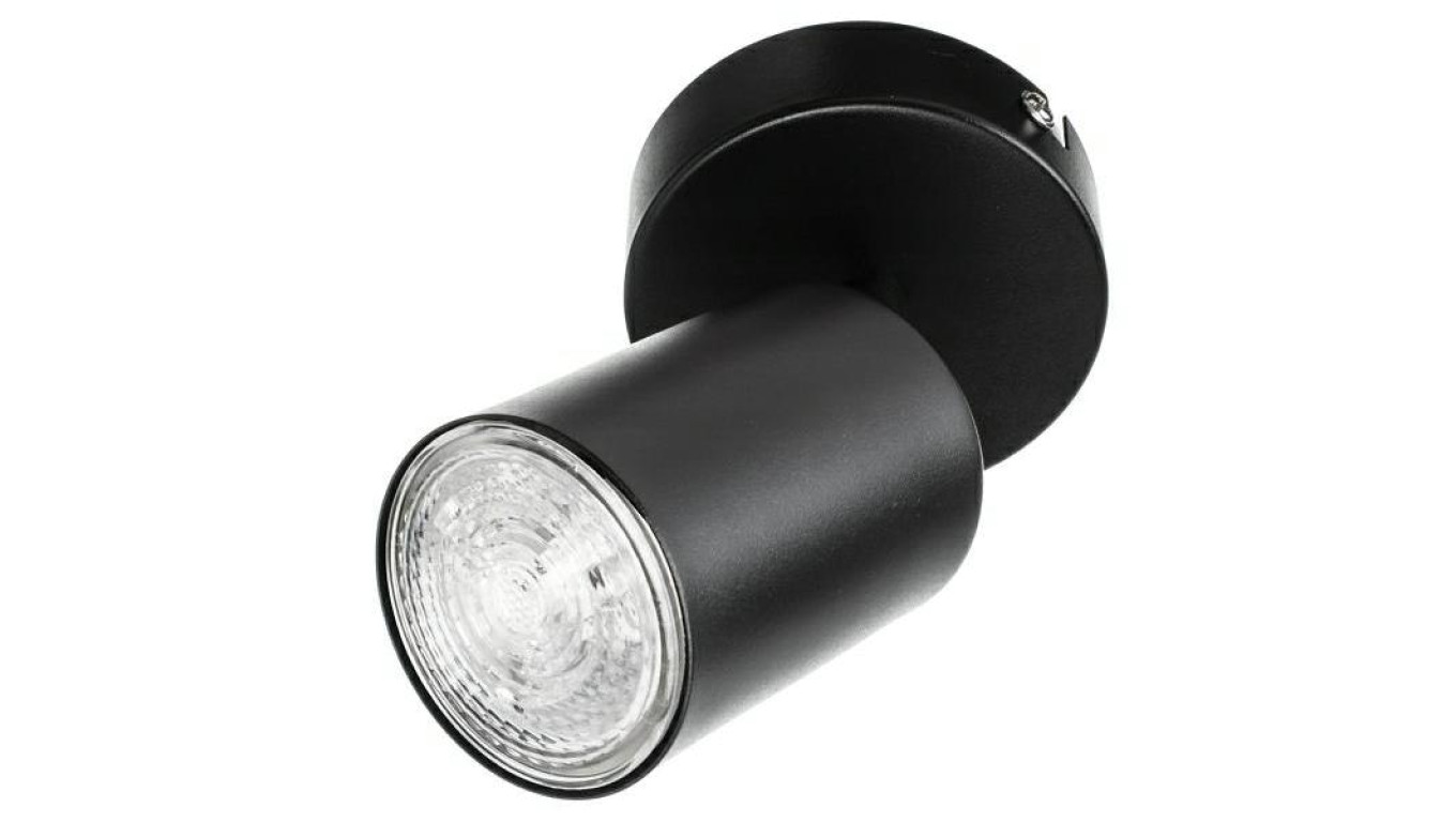 Lampa Oprawa SIENA-ALU-B/S 1xgu10 czarna ze srebrnym przegubem