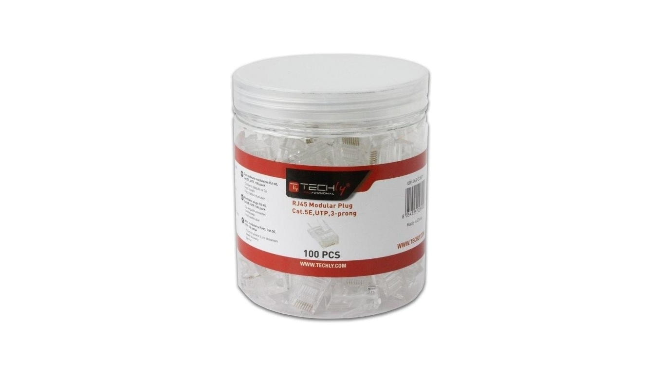 Wtyk modularny RJ45 8P8C Cat5E UTP Na Drut Słoik 100 Sztuk IWP-JAR-C5RTY
