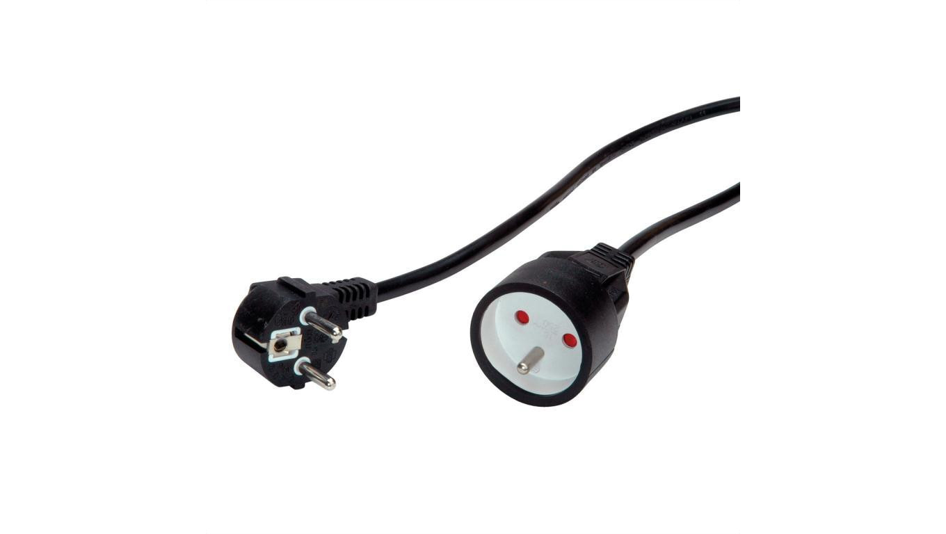 Przedłużacz VALUE z uziemieniem, 230VAC, wersja UTE, czarny, 5 m