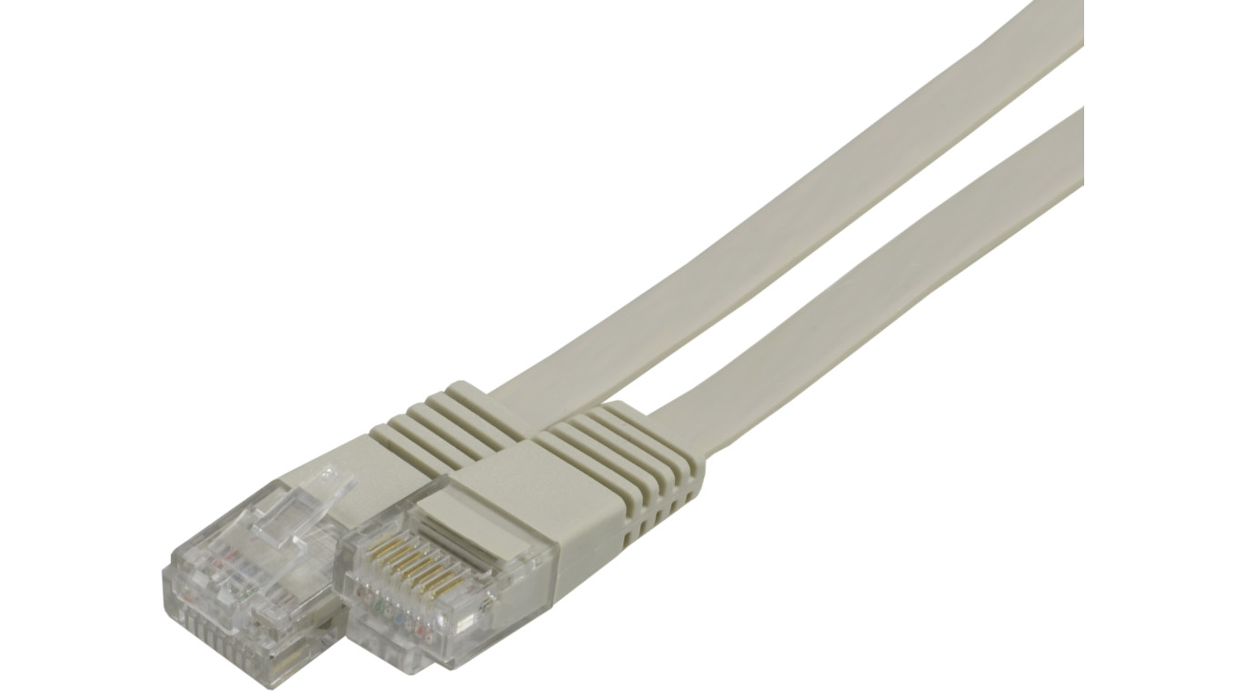 Patchcord UTP kat.6 kabel sieciowy LAN 2x RJ45 płaski szary 10m NEKU