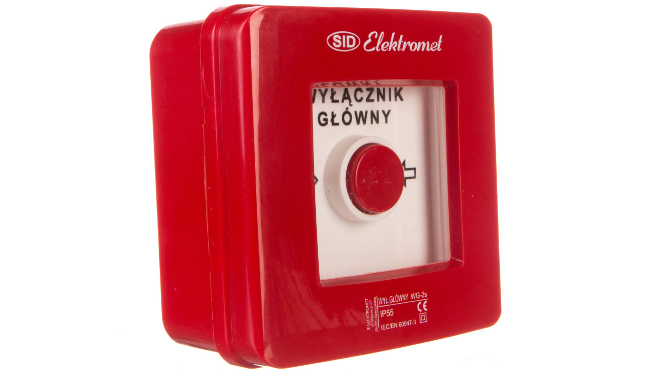 Wyłącznik alarmowy 2Z 12A /WYŁĄCZNIK GŁÓWNY/ IP55 WG-2s 921441