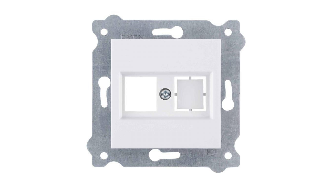 Płytka czołowa gniazda komputerowego bez wtyczki Biały 255/01 EXEN