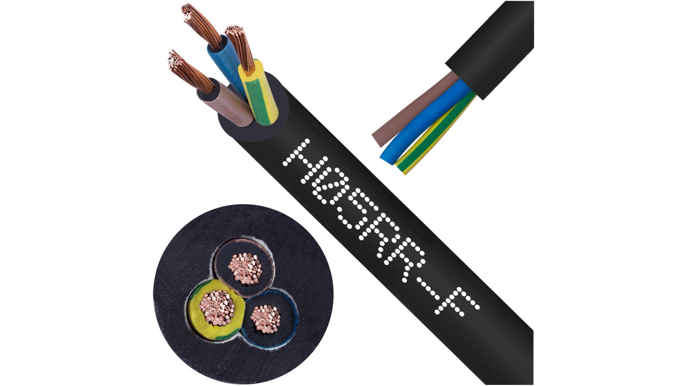 Przewód w gumie H05RR-F / OW 3x2,5 300/500V Elektrokabel /50m/