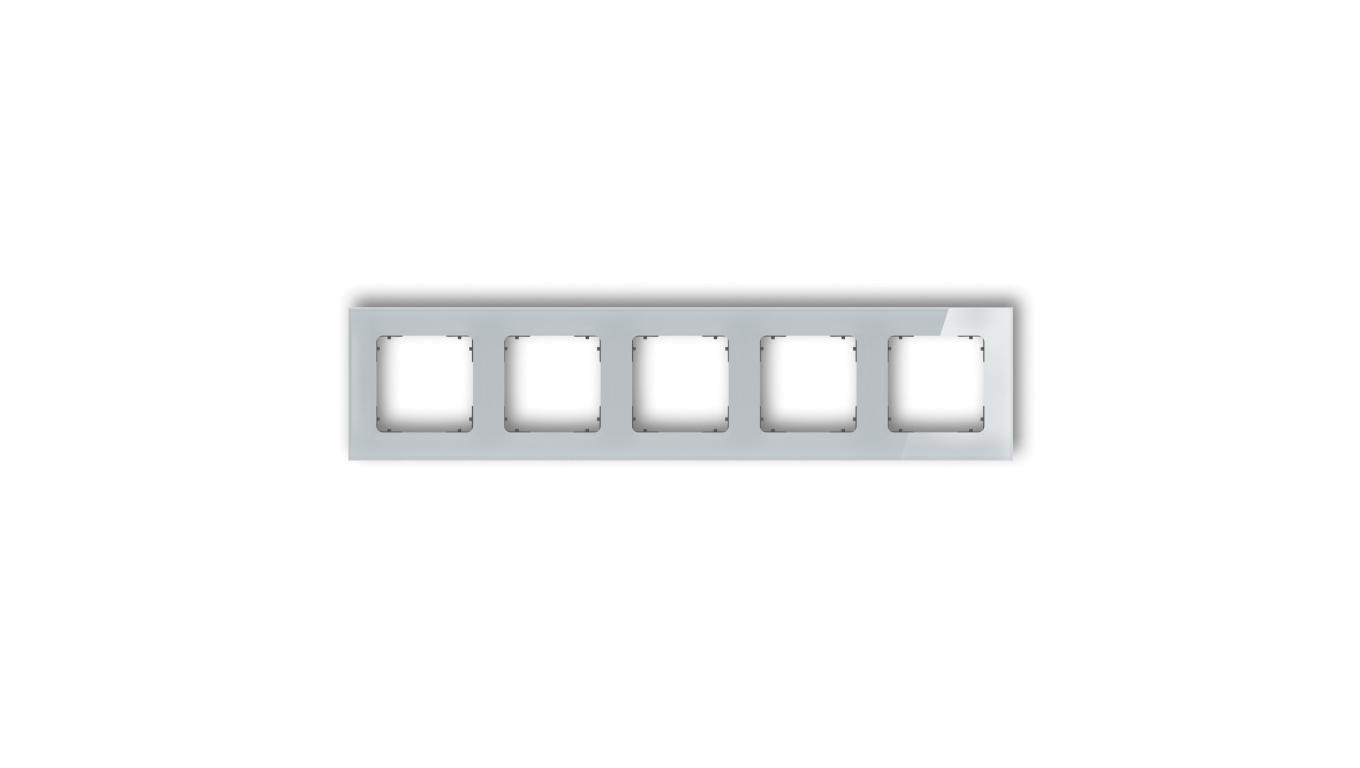 ICON Ramka uniwersalna pięciokrotna kwadratowa - efekt szkła (ramka: szara spód: grafitowy mat) 15-28-IRSK-5