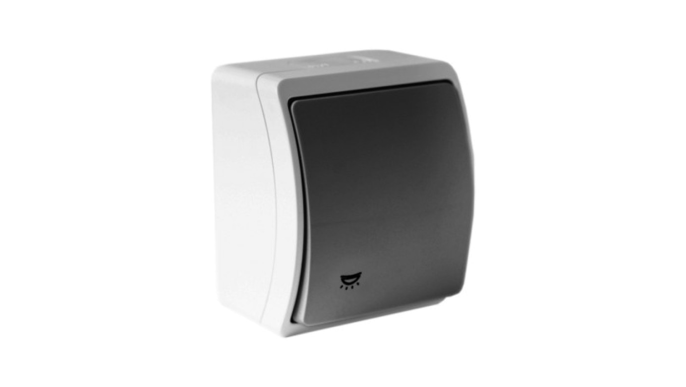 Włącznik wyłącznik światła łącznik pojedynczy IP44 popiel/grafit 156-08 DV 8264