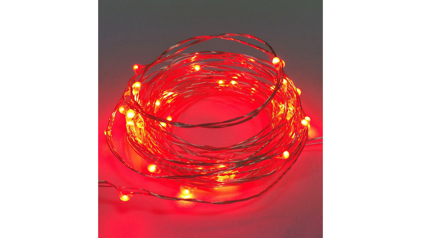 Lampki led zewnętrzne ŁEZKI 12V 5m 50LED czerwone IP65