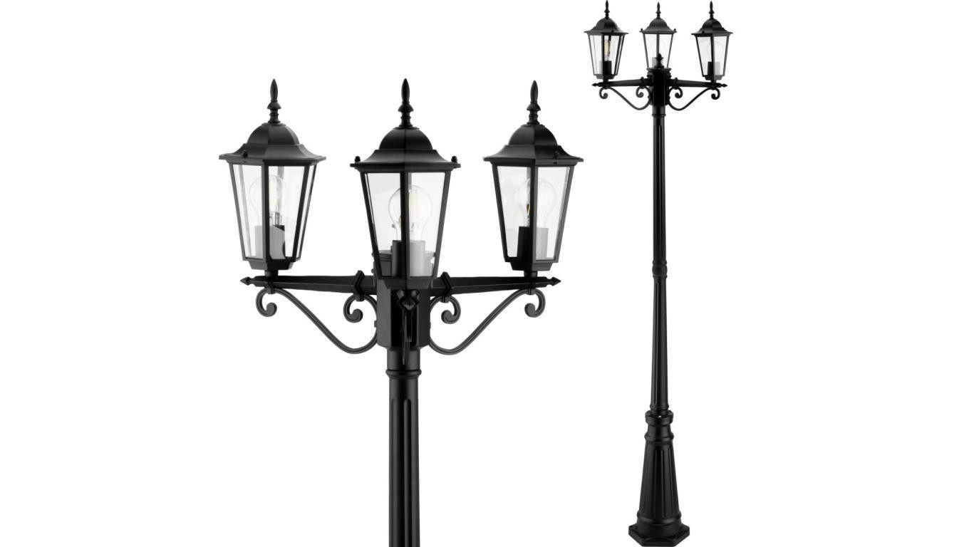 Latarnia Ogrodowa Zewnętrzna 3xE27 2m Czarna BELLIS LUMILED