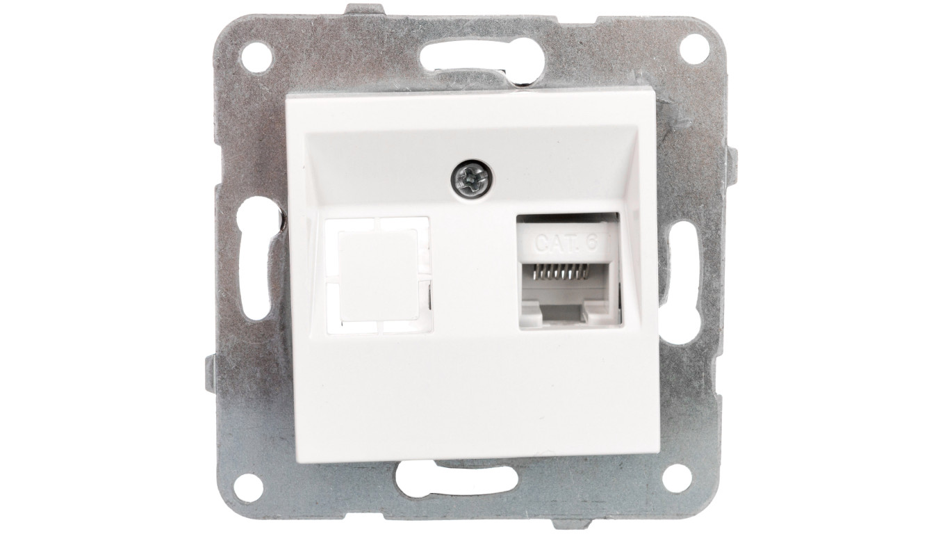 Karre Gniazdo Komputerowe 1xrj45 Kat. 6, Kolor Biały / 90963678