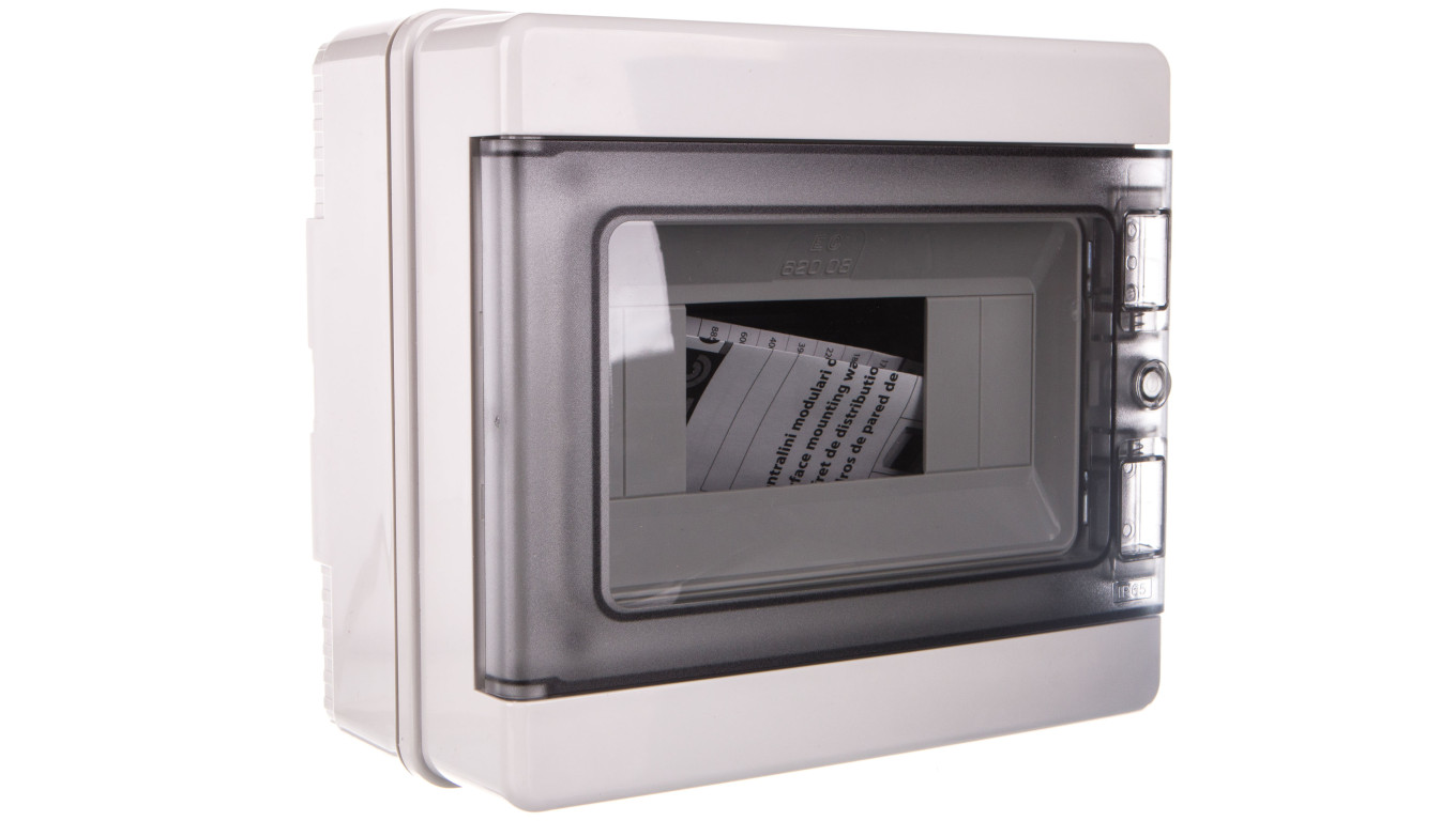Rozdzielnica modułowa 1x8 natynkowa drzwi transp. seria 620 IP65 200x180x100 szara EC62008