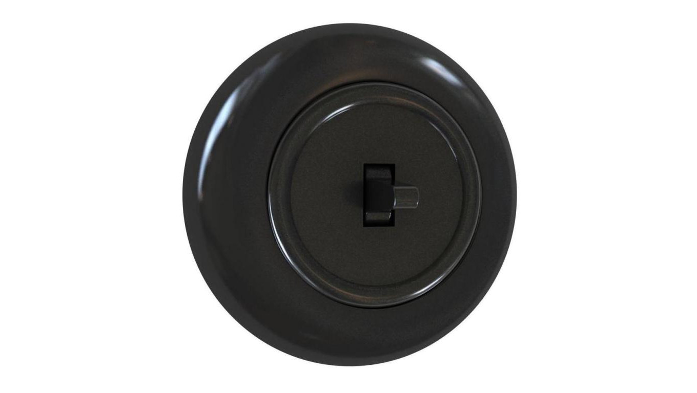 Włącznik światła podtynkowy pojedyńczy z ramką 10AX 250V IP20 czarny połysk LOFTICA