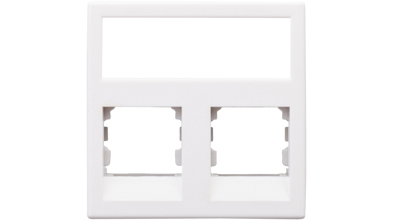 Simon Connect Płytka K45 gniazda teleinformatycznego podwójnego 2xRJ płaska czysta biel KB076/9