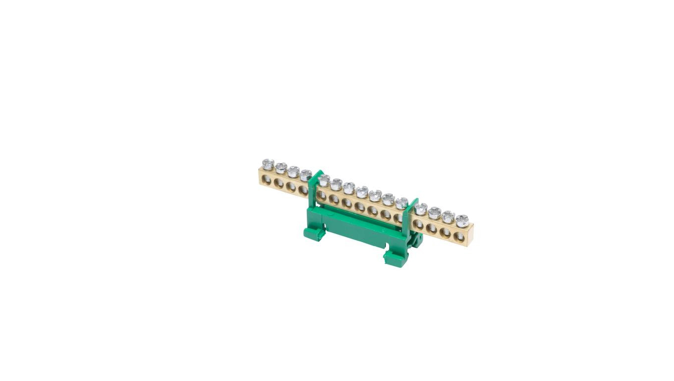 Listwa zaciskowa na szynę PE15 ochronna 15-torowa 16mm² 400V AC 63A zielona 81702005