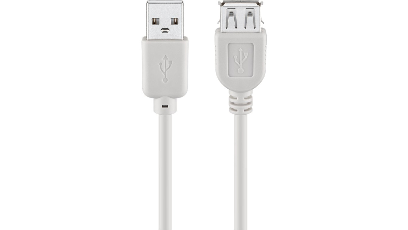 Przedłużacz USB 2.0 Hi-Speed, Szary - Długość kabla 1.8 m