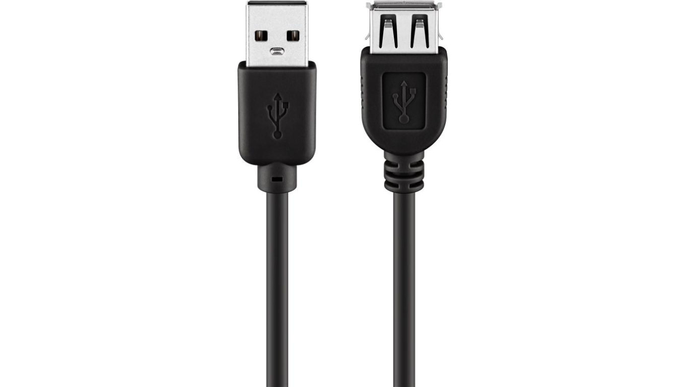 Przedłużacz USB 2.0 Hi-Speed, Czarny - Długość kabla 3 m