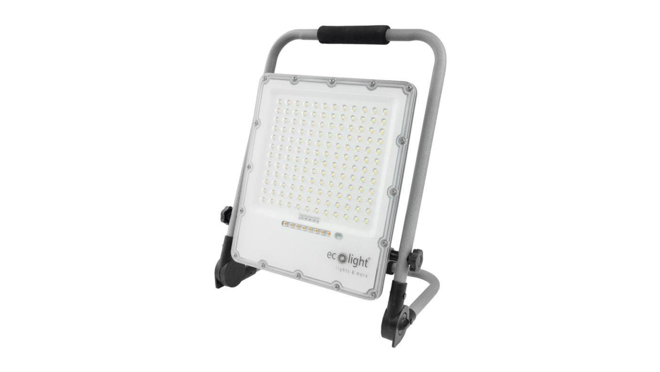 Projektor przenośny z akumulatorem 100W 2340lm 5000K 9Ah 5V DC 2A IP65 szary 3 lata gwar. EC20497