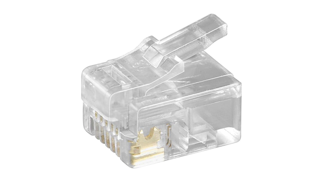 Wtyk Western RJ12 do kabla płaskiego, 6-pinowy - Połączenie typu Wtyk RJ12 (6P6C)