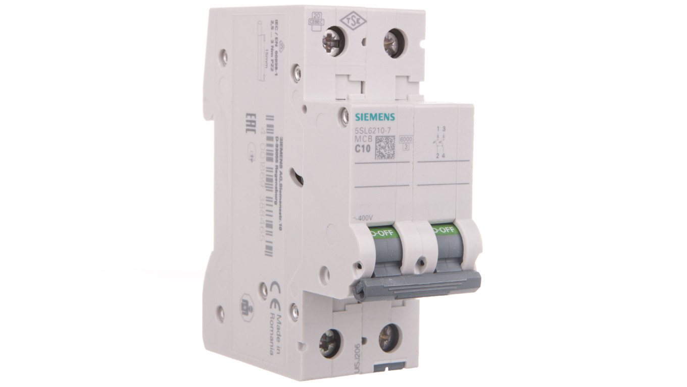 Wyłącznik nadprądowy 2P C 10A 6kA AC 5SL6210-7