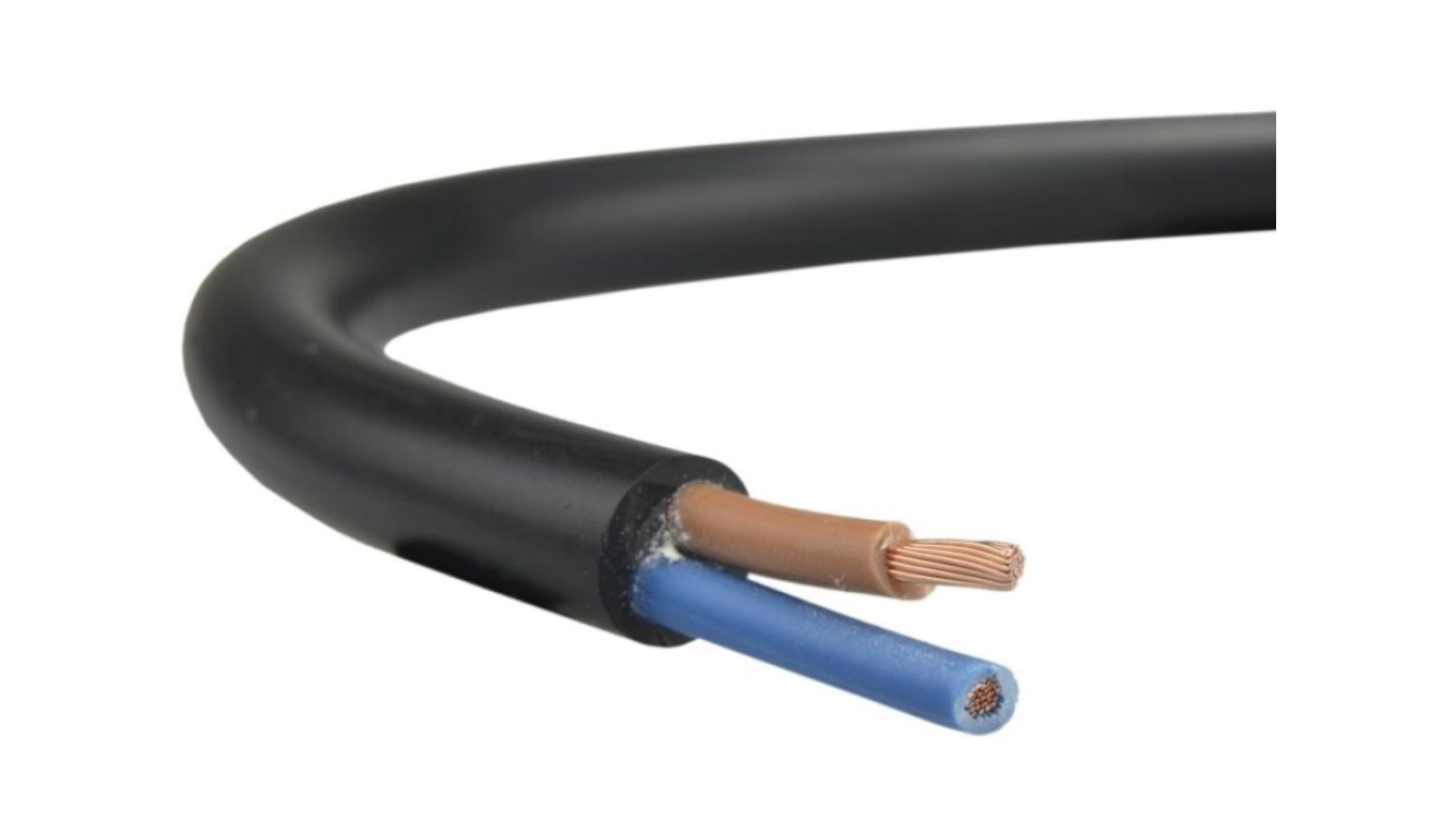 Przewód prądowy H03VV-F / OMY 300V 2x1,5 czarny linka Elektrokabel /50m/