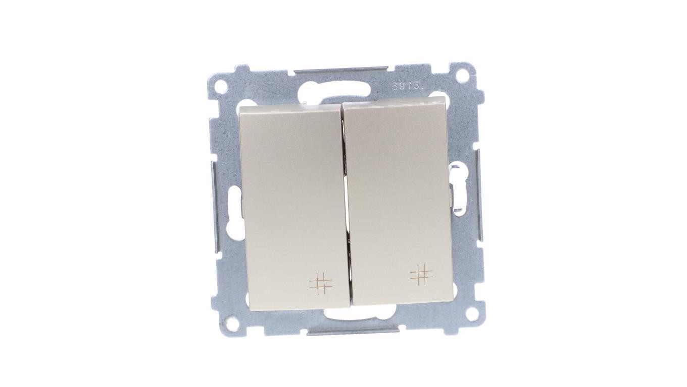 Simon 54 Łącznik krzyżowy podwójny 2 klawisze (moduł), szybkozłącza, złoty metalik DW7/2.01/44