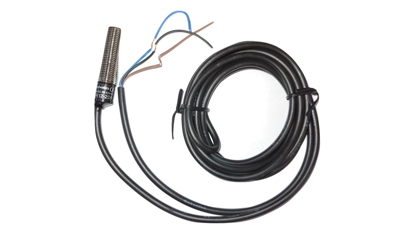 Czujnik indukcyjny cylindryczny M12 z przewodem 2m Sn=2mm 10-30VDC PNP NO LED IP67 PR12-2DP