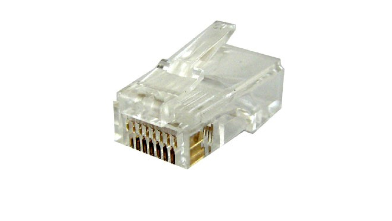 Wtyk teleinformatyczny 8P8C RJ45 UTP kat.5e okrągły drut /100szt.