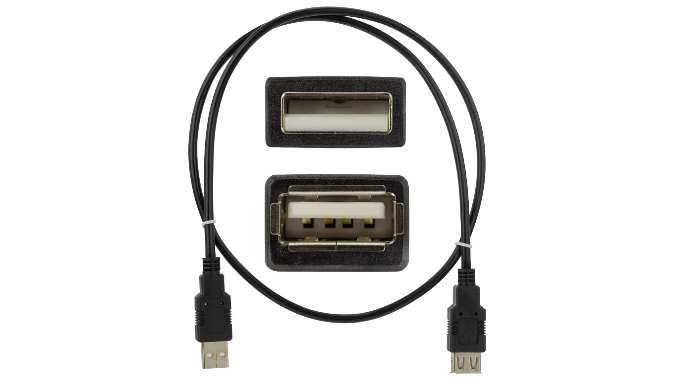 NEKU Kabel przedłużacz USB 2.0 A (wtyk / gniazdo) czarny 0,8m