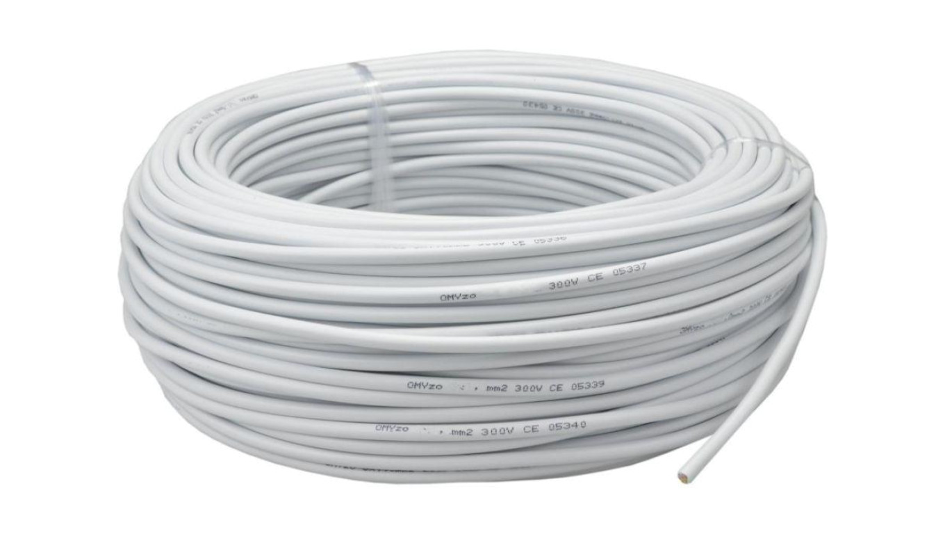 Przewód prądowy H03VV-F / OMY 300V 2x0,5 biały linka Elektrokabel 25m