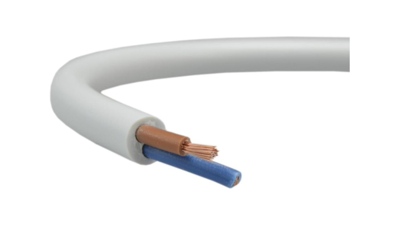 Przewód prądowy H03VV-F / OMY 300V 2x0,75 biały linka Elektrokabel /50m/