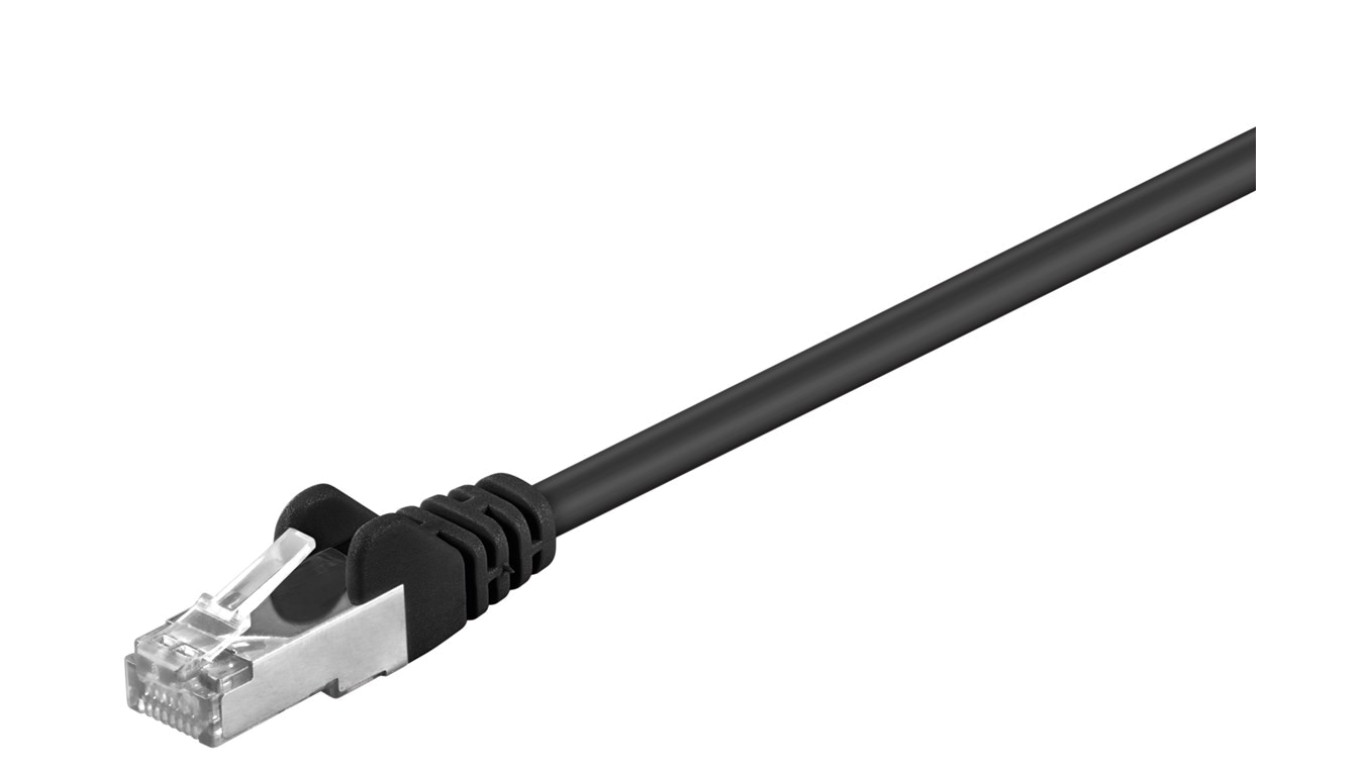 CAT 5e Kabel łączący, SF/UTP, czarny - Długość kabla 1.5 m