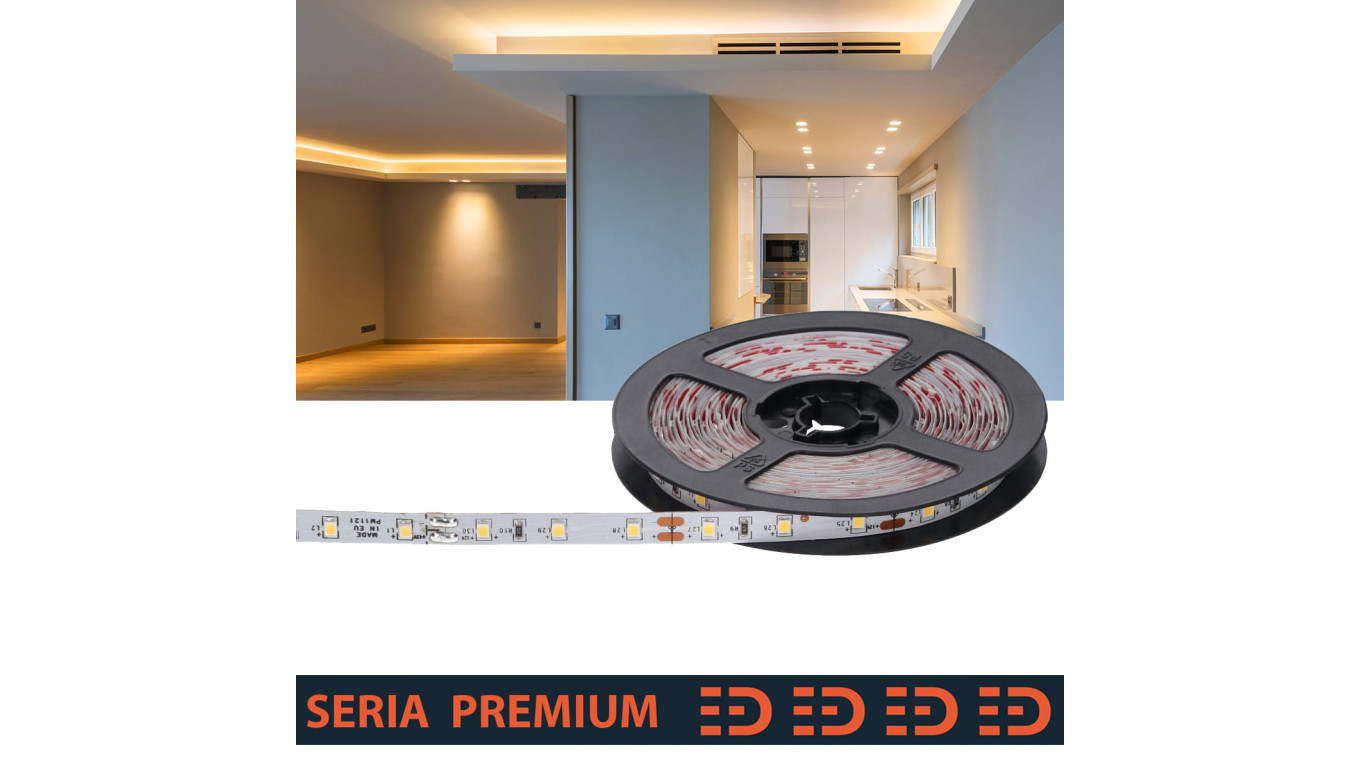 Taśma Premium 12V 60led 3000K SMD2835 Ra90 (5)