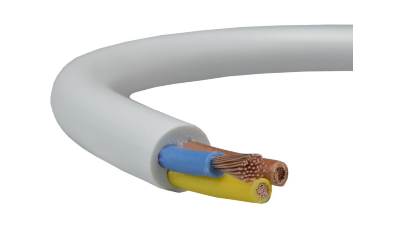 Przewód prądowy H05VV-F / OWY 500V 3x1 warsztatowy biały linka Elektrokabel /100m/