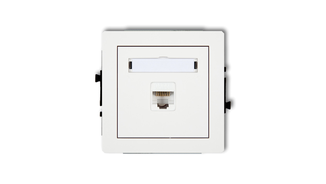 DECO Gniazda komputerowe pojedyncze 1xRJ45, kat. 5e, 8-stykowy biały DGK-1