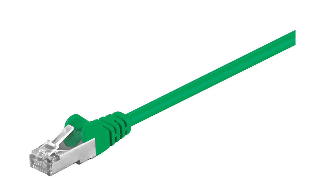 CAT 5e Kabel łączący, F/UTP, Zielony - Długość kabla 1 m
